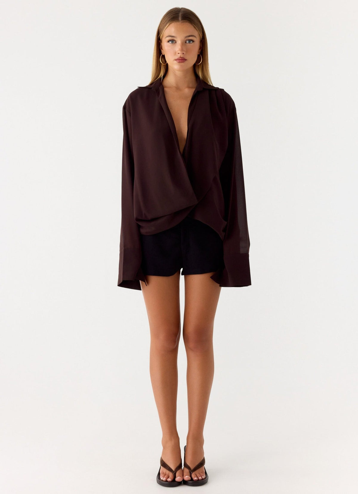 Wrap Shirt – Chocolate