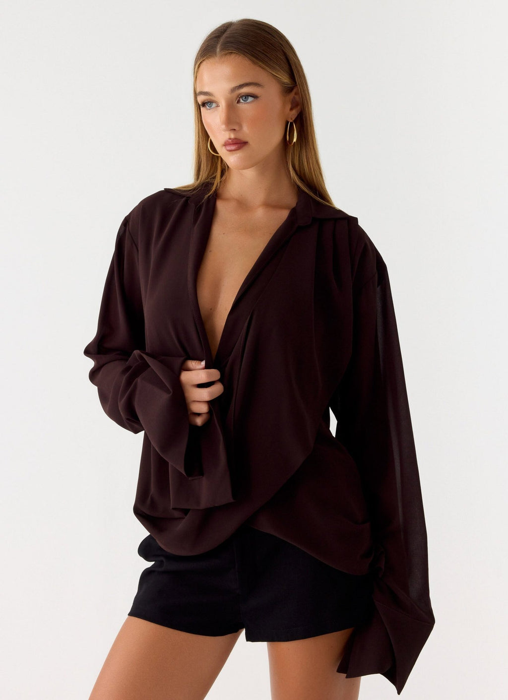 Wrap Shirt – Chocolate