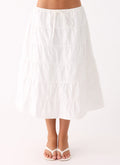 Tiered Midi Skirt – White