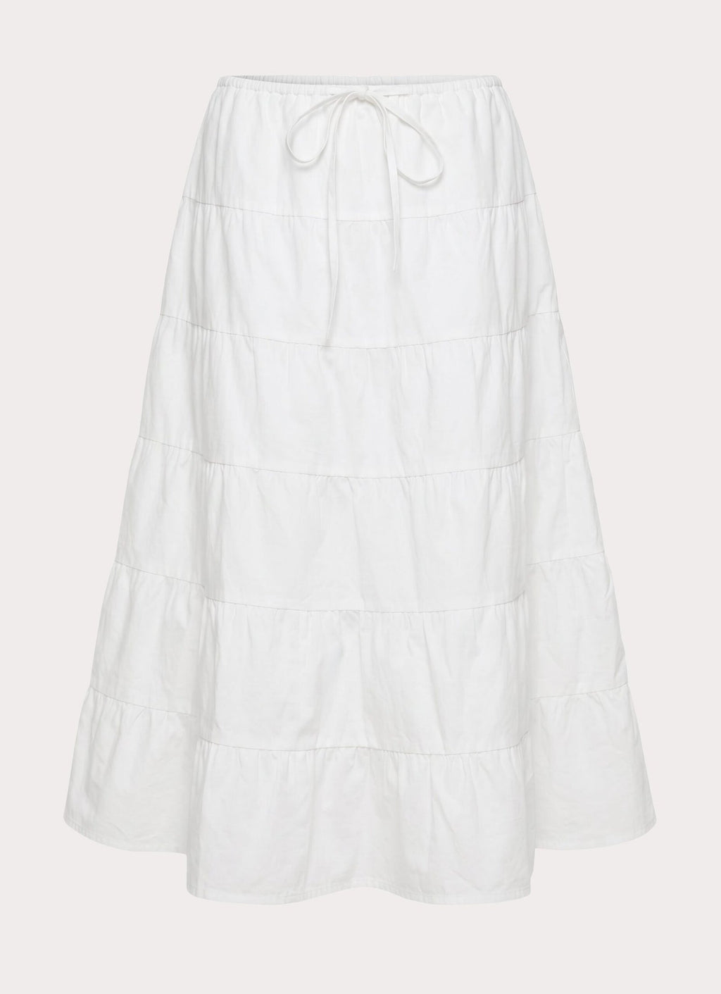 Tiered Midi Skirt – White
