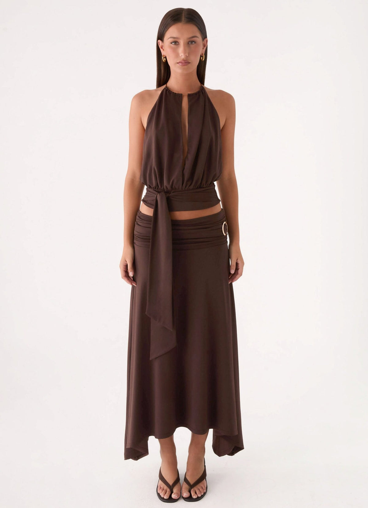 Automatic Midi Skirt – Rose Taupe