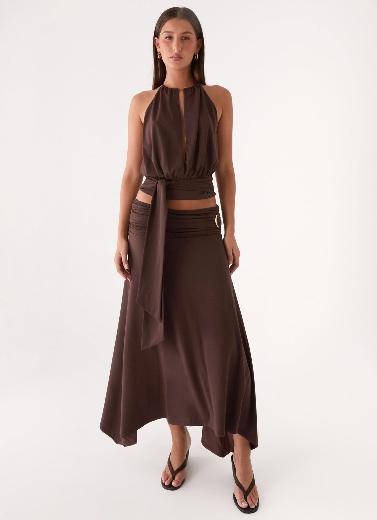 Automatic Midi Skirt – Rose Taupe