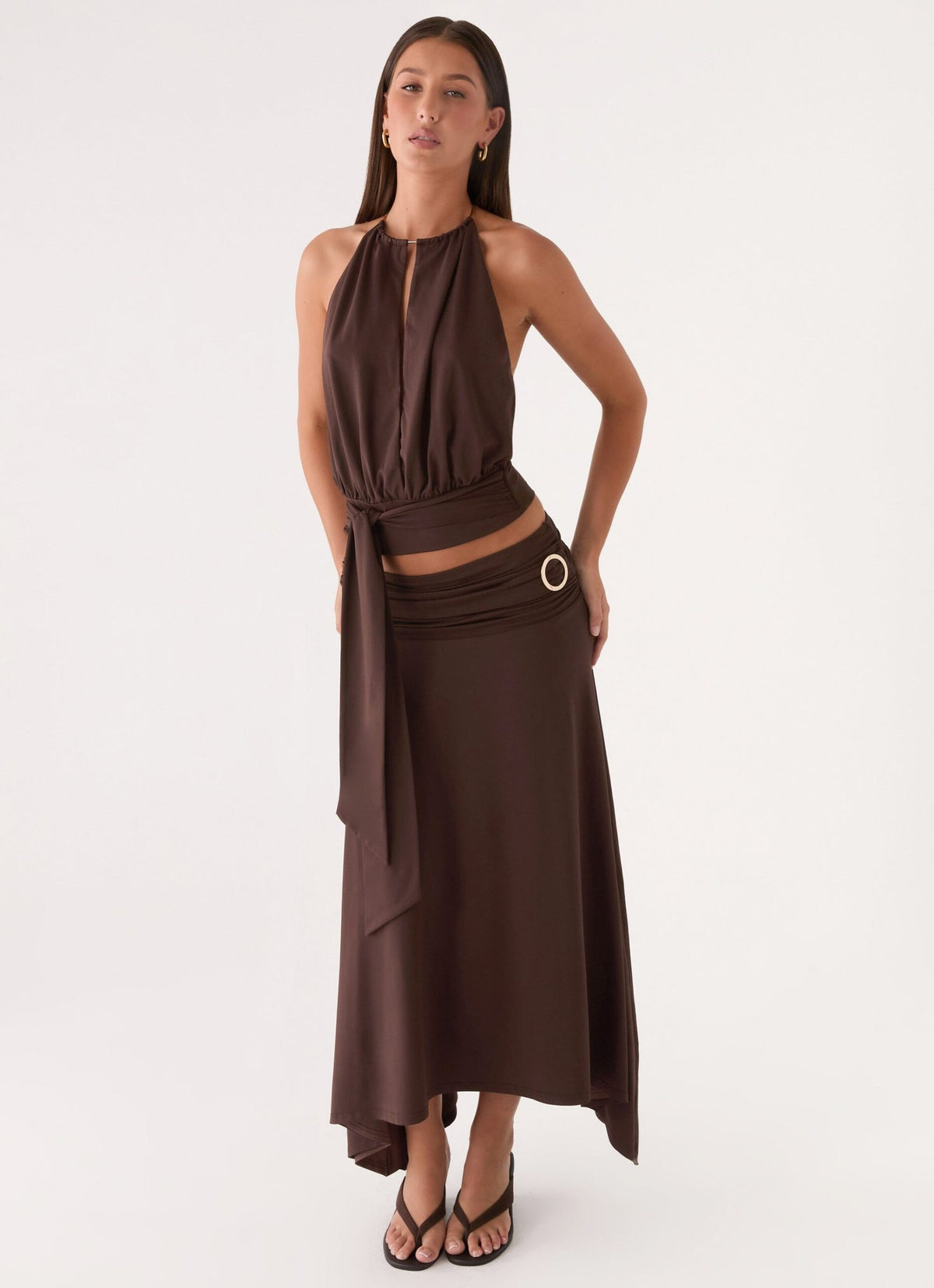 Automatic Midi Skirt – Rose Taupe