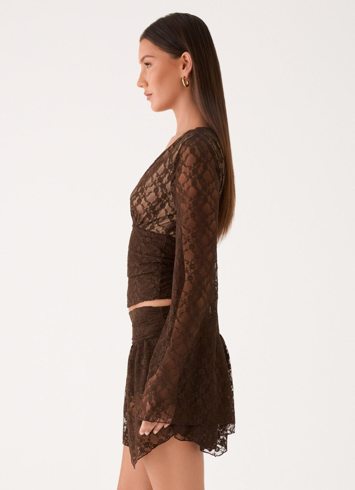 Lace Mini Skort – Chocolate