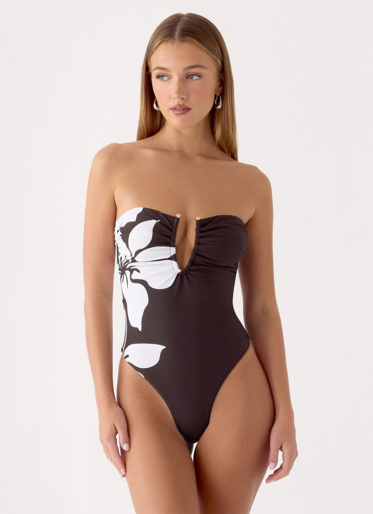 Strapless Swimsuit – Chocolate Tropic Floral