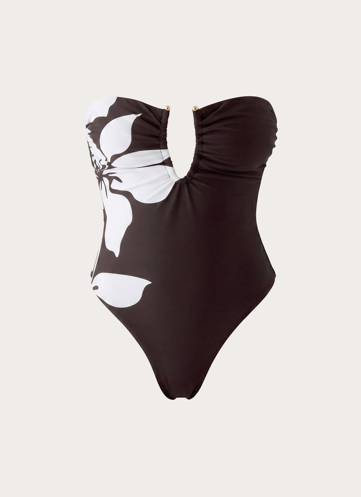 Strapless Swimsuit – Chocolate Tropic Floral