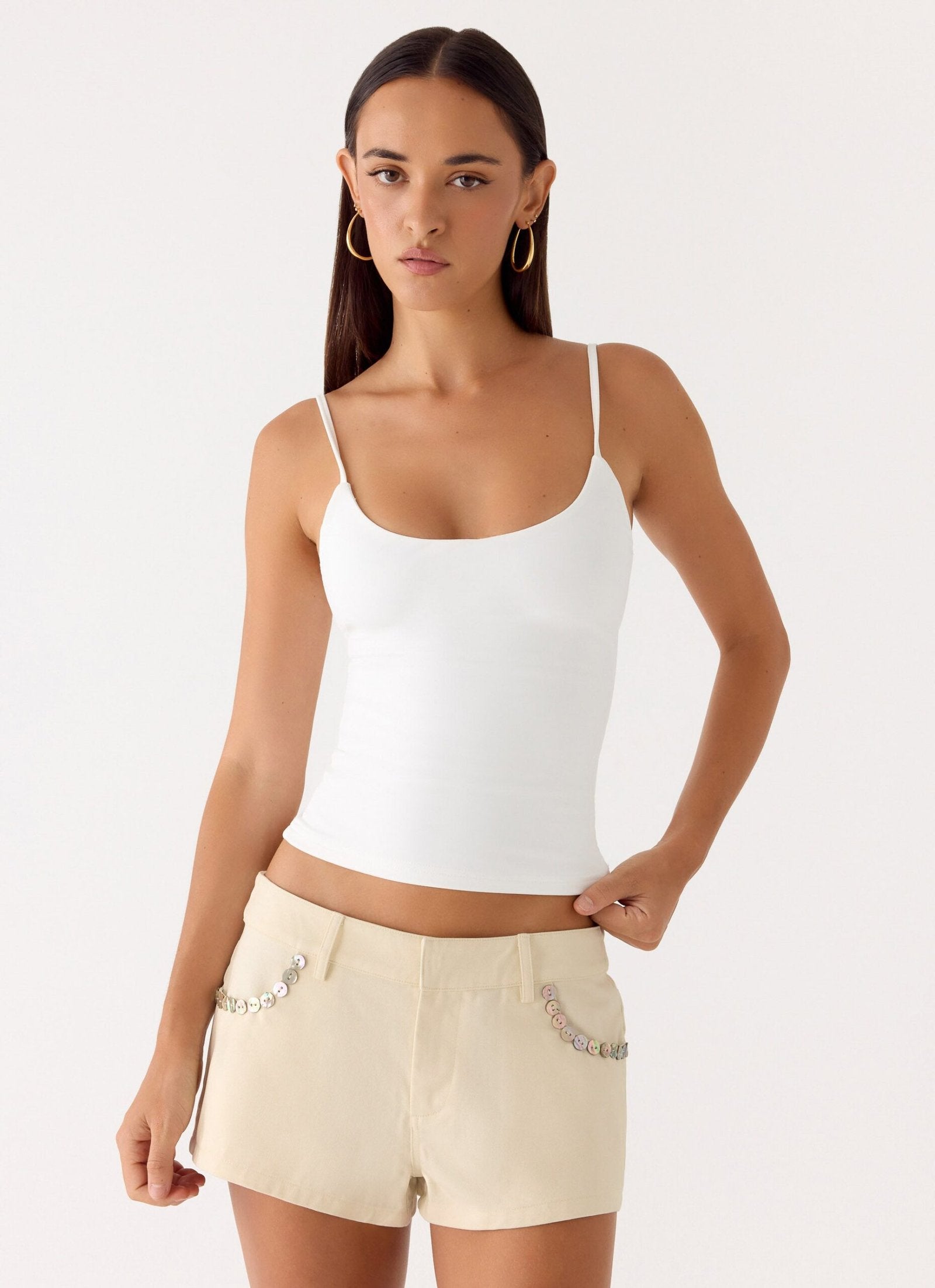 Button Shorts – Ivory