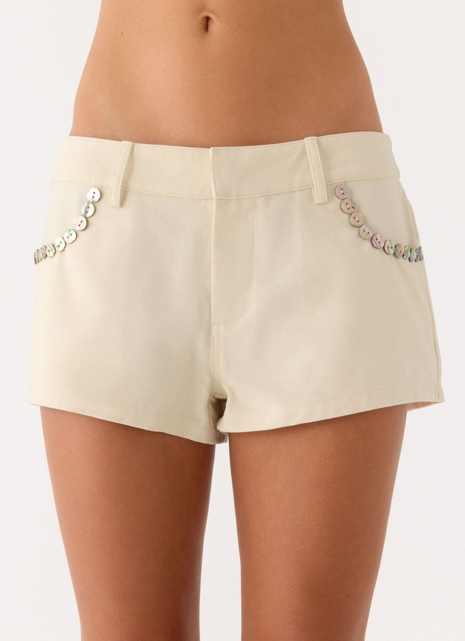 Button Shorts – Ivory
