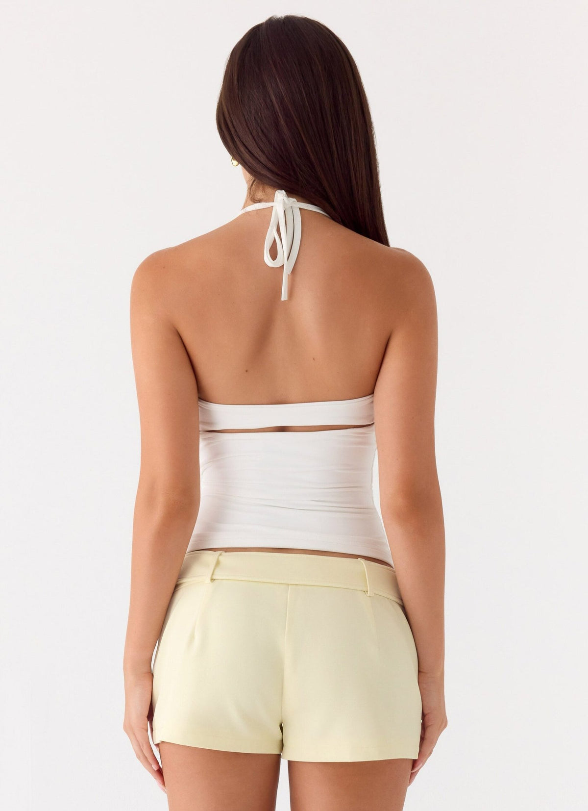 Favourite Moment Belt Mini Shorts – Pale Yellow