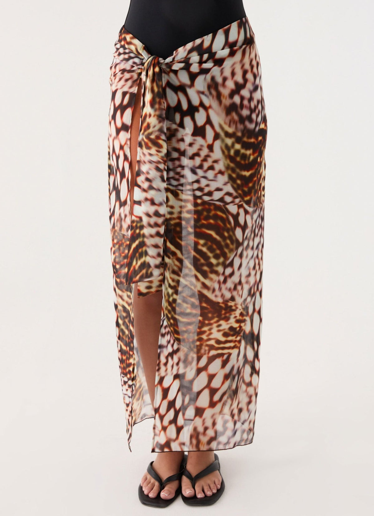 Low Tide Sarong Maxi Skirt – Leopard Hibiscus