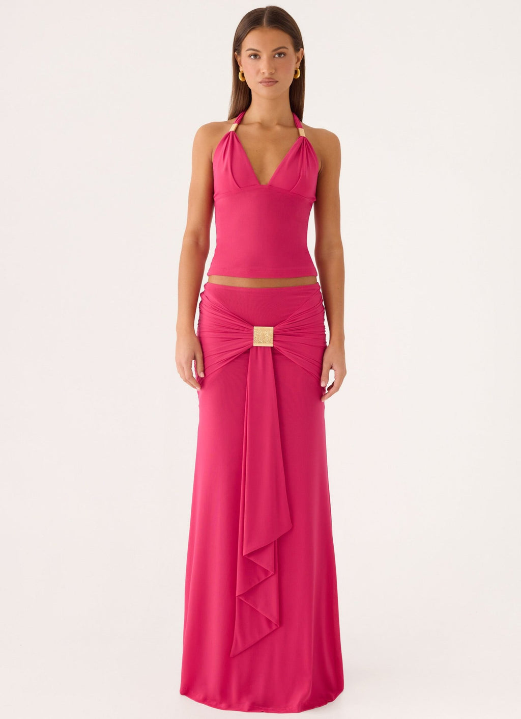 Miyah Maxi Skirt – Berry