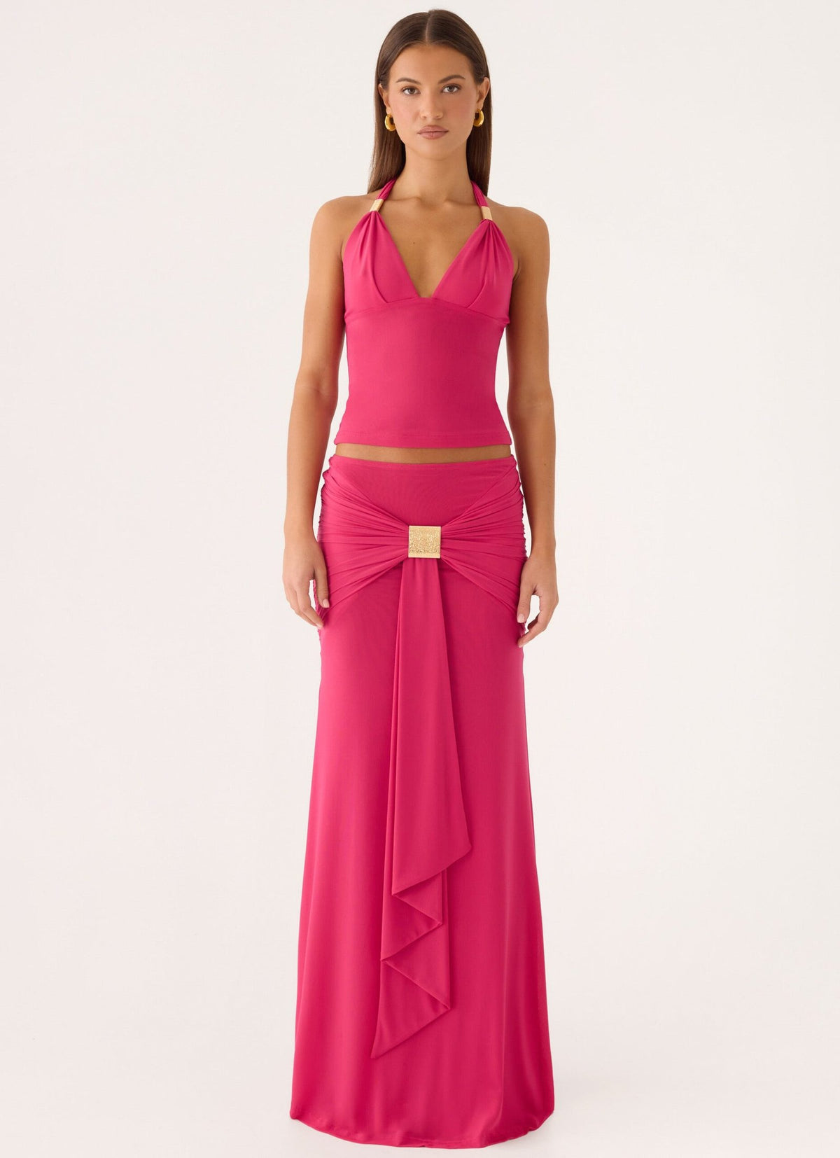 Miyah Maxi Skirt – Berry