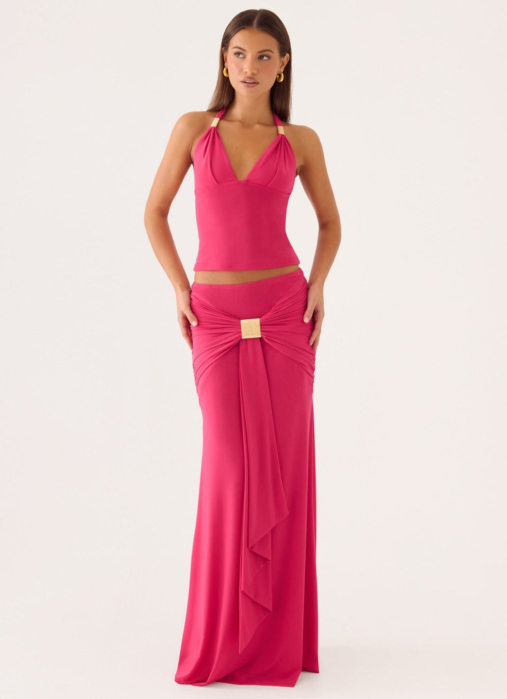 Miyah Maxi Skirt – Berry
