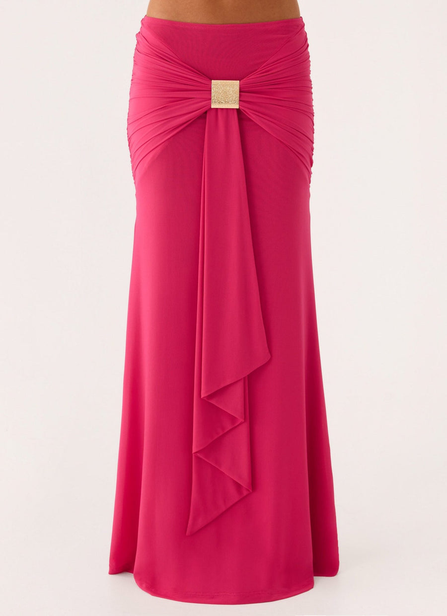 Miyah Maxi Skirt – Berry