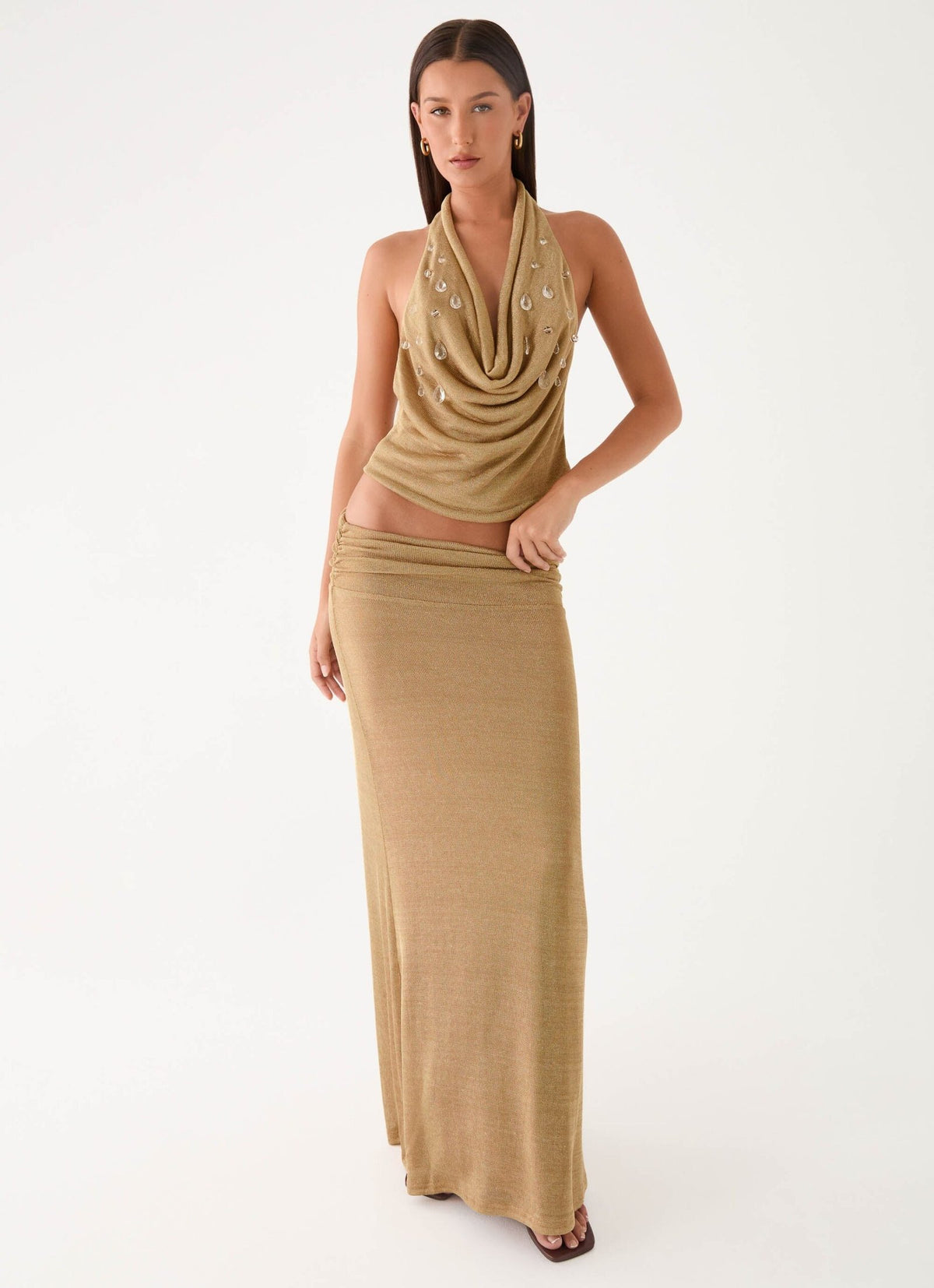 Shimmer Embellished Top – Shimmer Gold