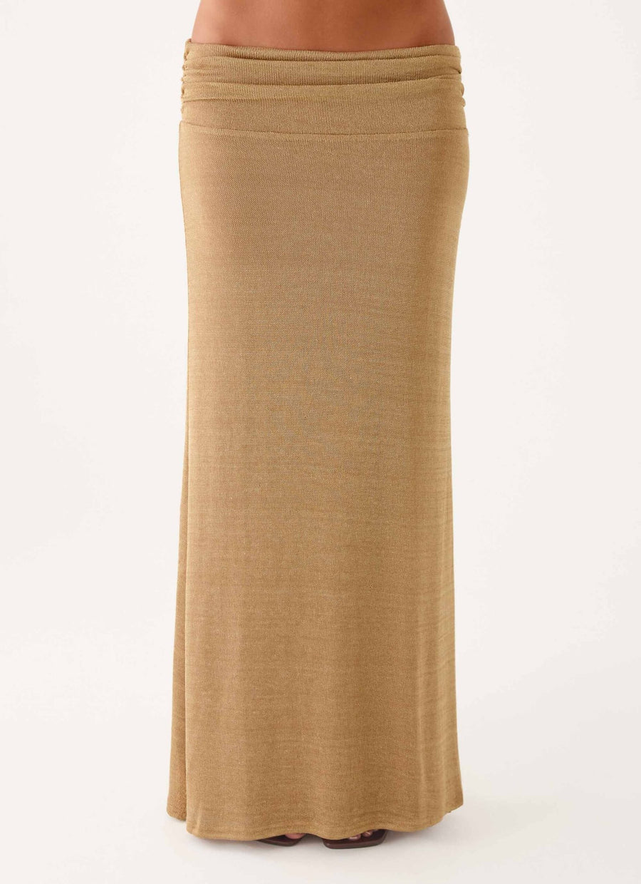 Olyssia Shimmer Maxi Skirt – Shimmer Gold