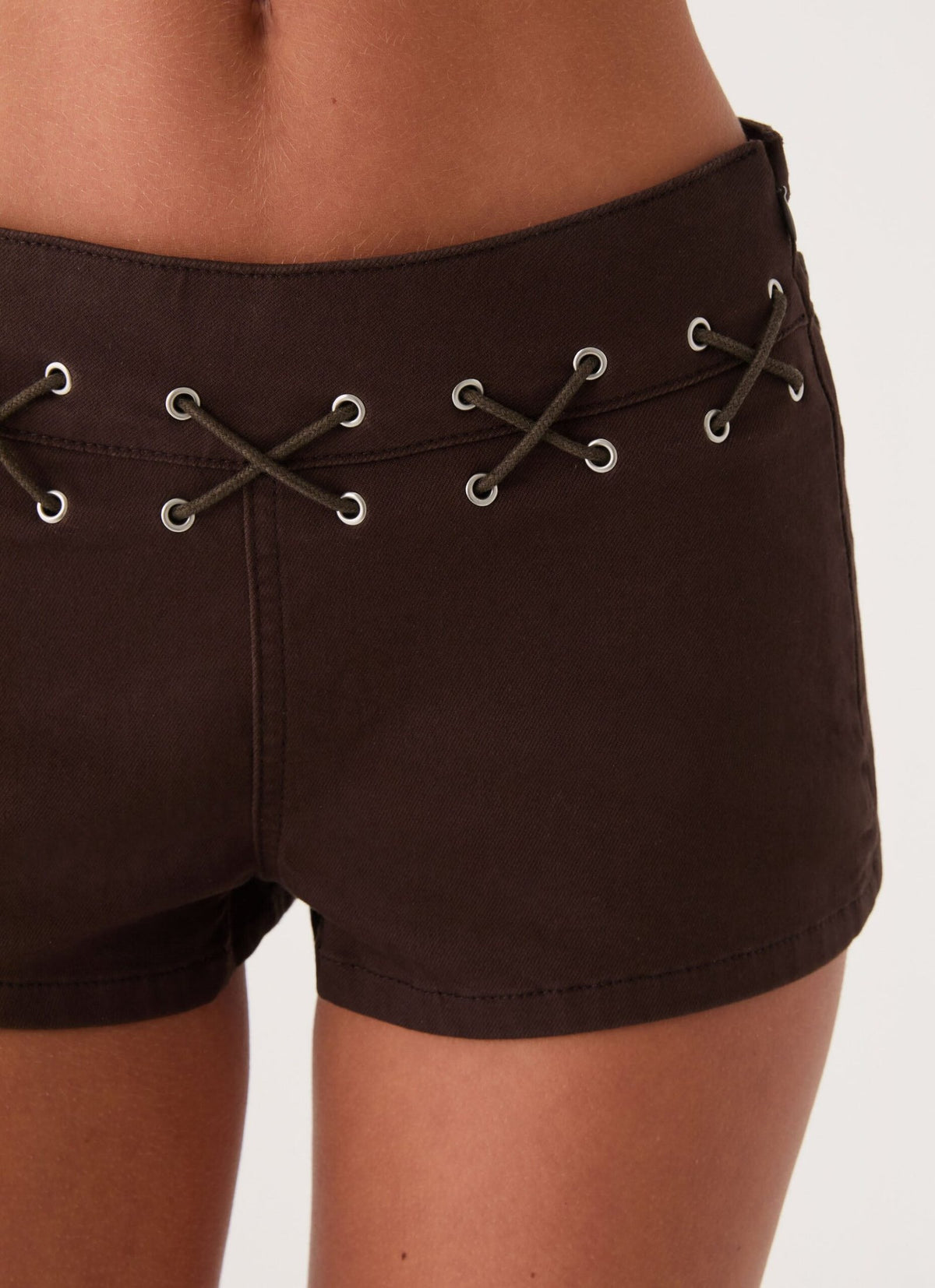 Denim Mini Shorts – Chocolate
