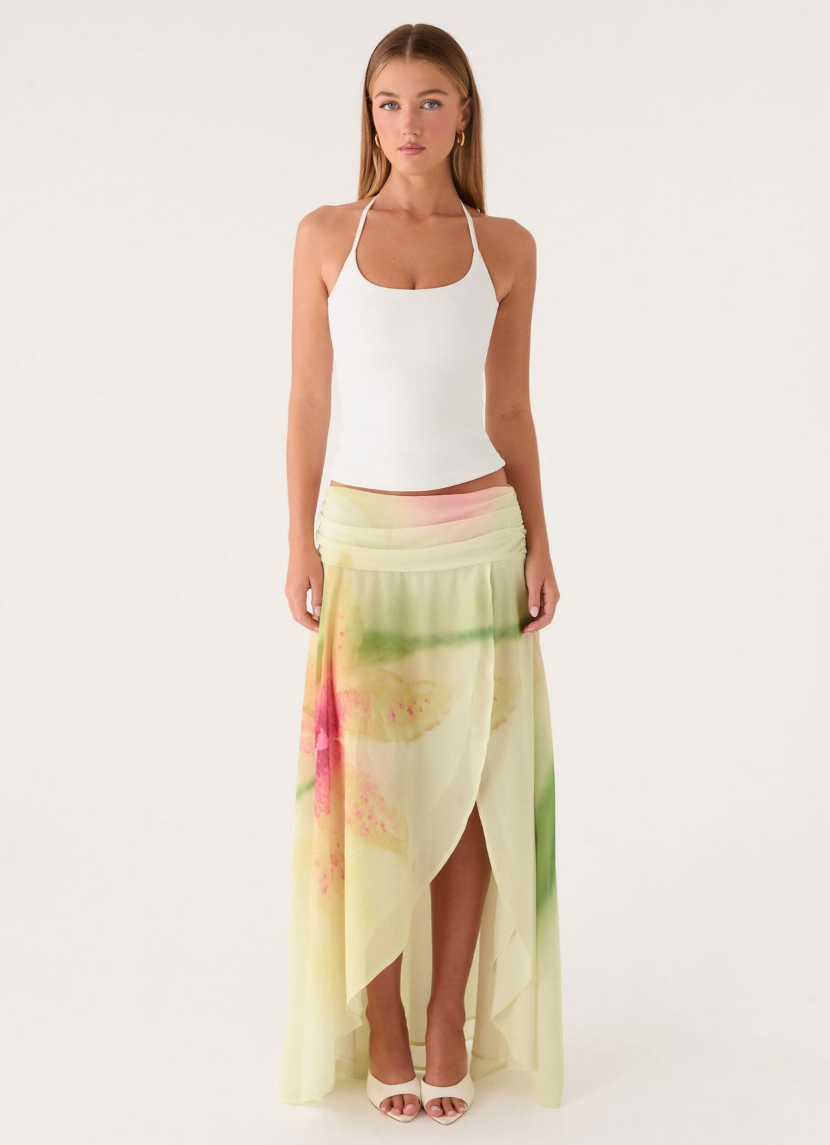 a Asymmetric Maxi Skirt – Soft Lily