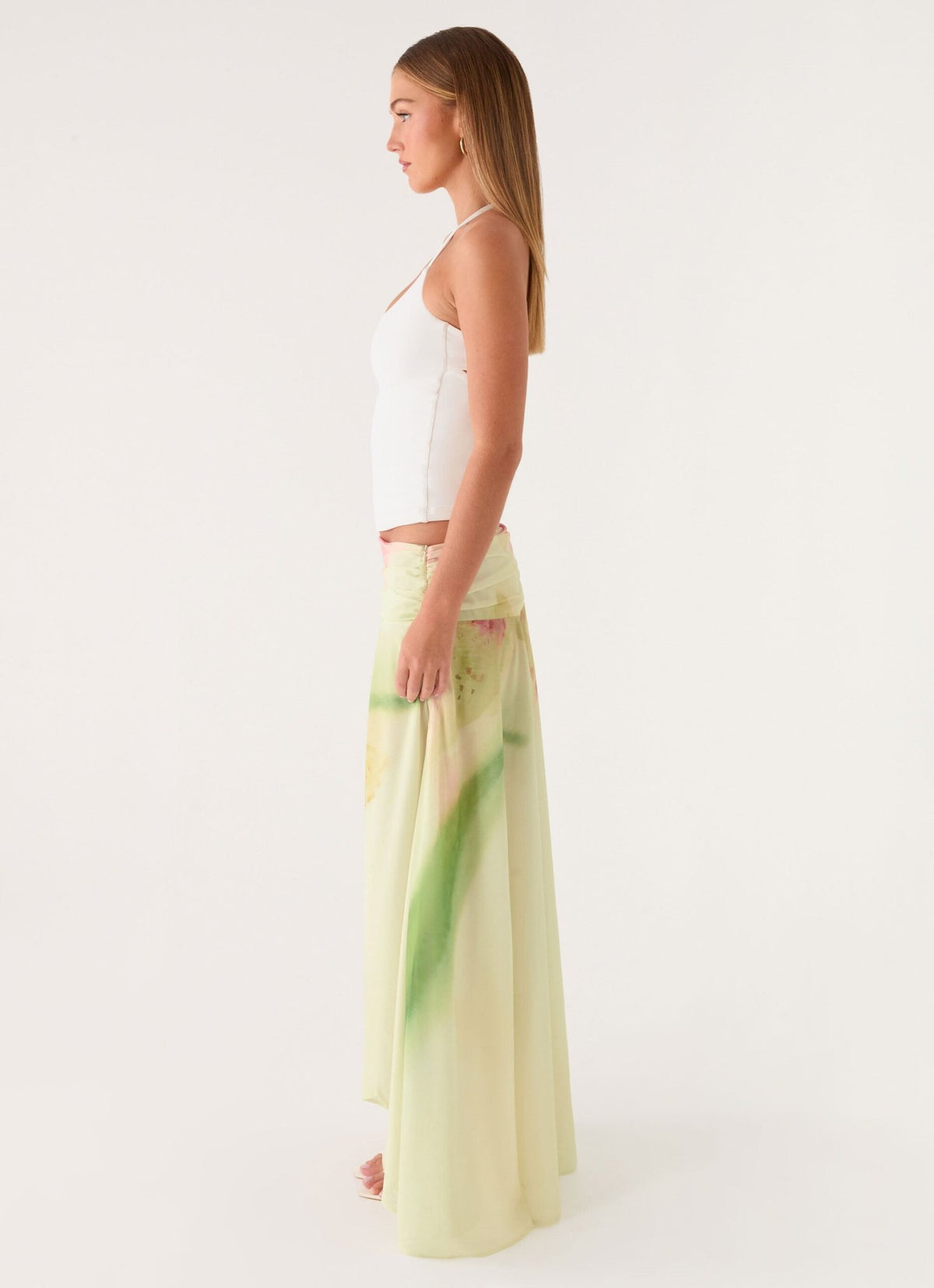 a Asymmetric Maxi Skirt – Soft Lily