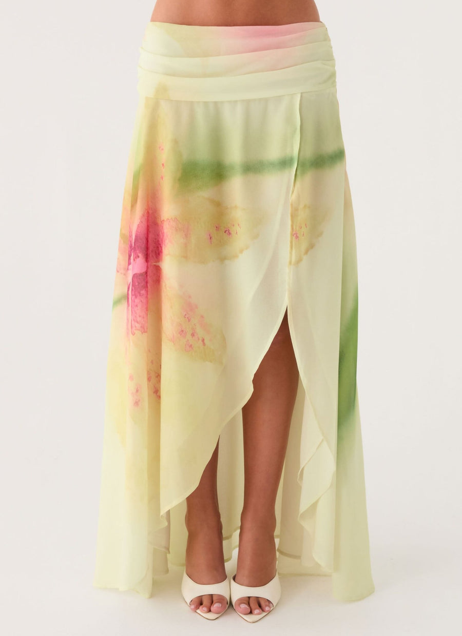a Asymmetric Maxi Skirt – Soft Lily