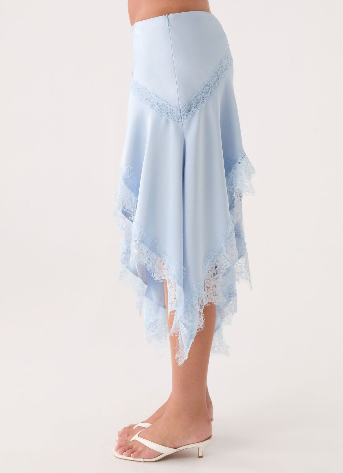 Suay Asymmetrical Midi Skirt – Blue