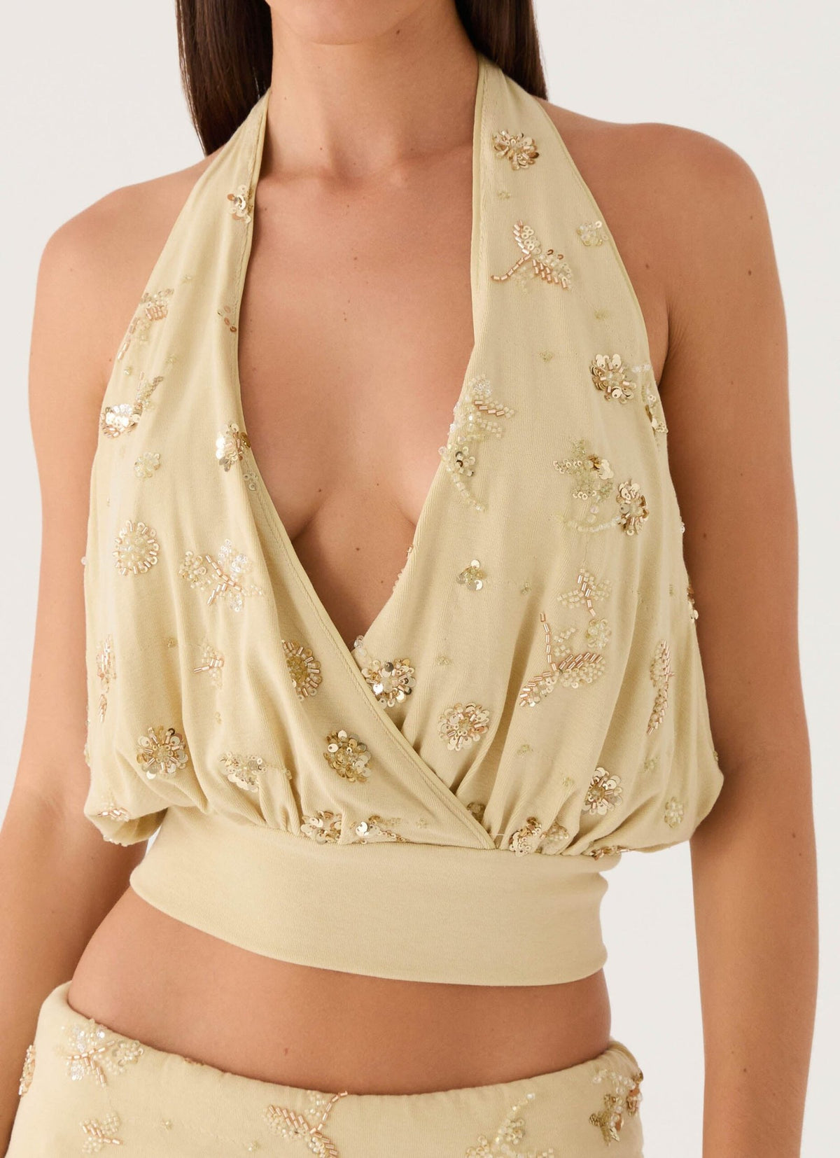 Halter Top – Pale Olive