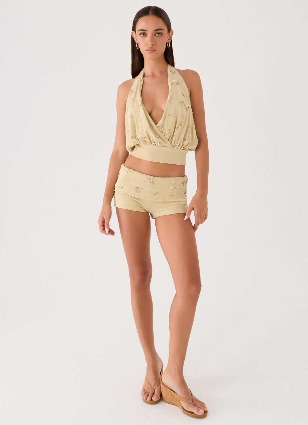 Mini Shorts – Pale Olive
